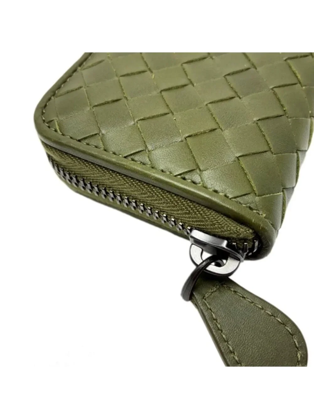 Bottega Veneta Coin Purse Olive Green Items Zip Around